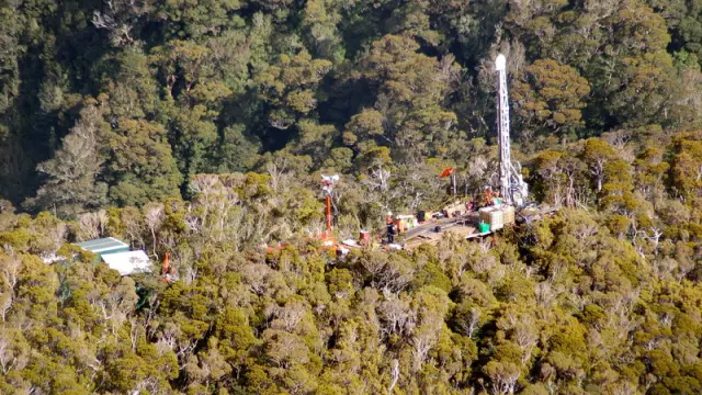 Vista aérea de la mina Pike River, donde están atrapados los 29 mineros neozelandeses