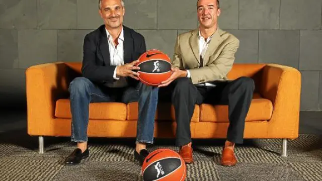 José Luis Abós y Paco Olmos posaron en la ACB pocos días antes de comenzar la liga.