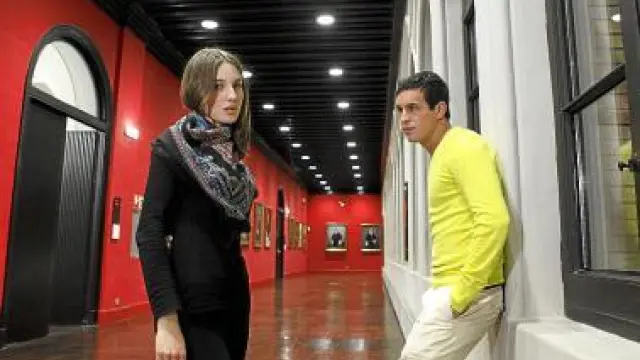 María Valverde y Mario Casas, ayer en el Paraninfo.
