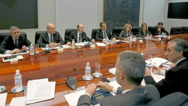 Zapatero, durante la comisión delegada del Gobierno para situaciones de crisis.