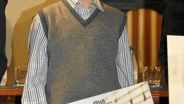 Javier Pomar, tras ganar el concurso de Teruel, en abril.