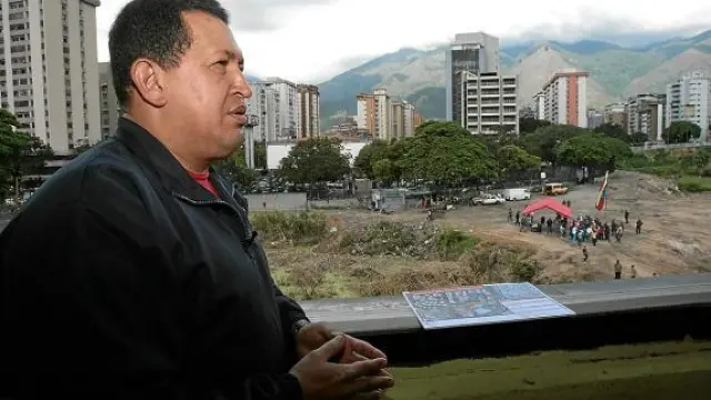 El presidente de Venezuela, Hugo Chávez, el pasado domingo en la ciudad de Caracas.