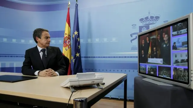 Videoconferencia de Zapatero desde la Moncloa