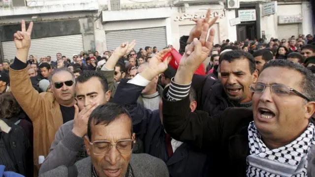 Imagen de la manifestación convocada en Túnez