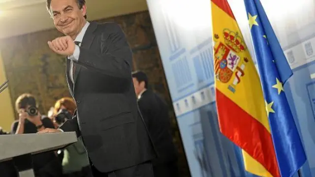Rodríguez Zapatero, durante una comparecencia en la Moncloa el pasado m¡ércoles.