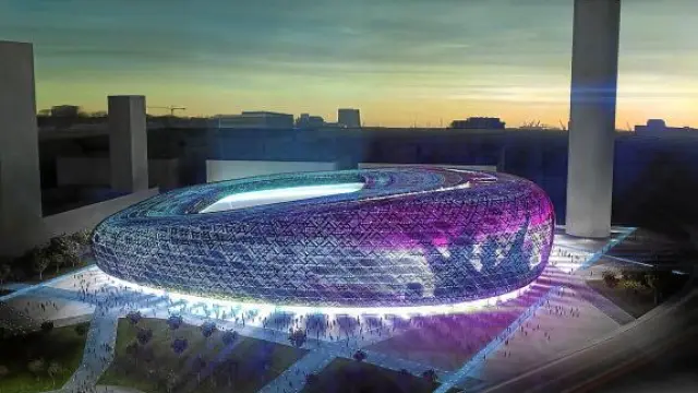 Recreación del futuro estadio de fútbol, diseñado por el arquitecto Joaquín Sicilia.