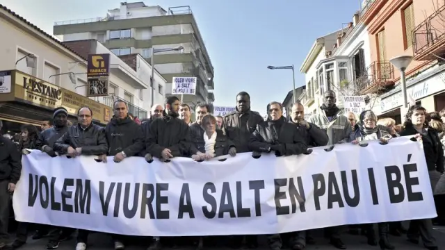 Momento de la manifestación en Salt