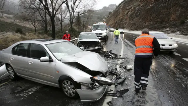 Imagen de un accidente que ha tenido lugar esta tarde en Monrepós