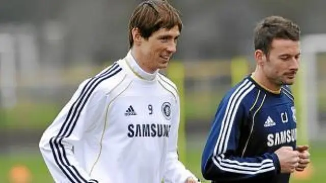 Fernando Torres durante su primera sesión de entrenamiento con el Chelsea