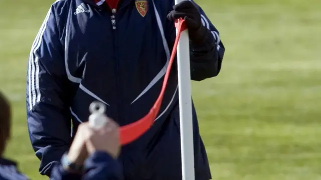 Javier Aguirre durante un entrenamiento del Real Zaragoza