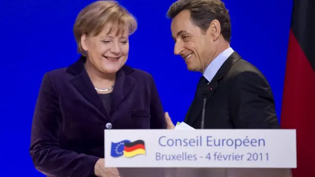 Merkel y Sarkozy, en la rueda de prensa tras la cumbre