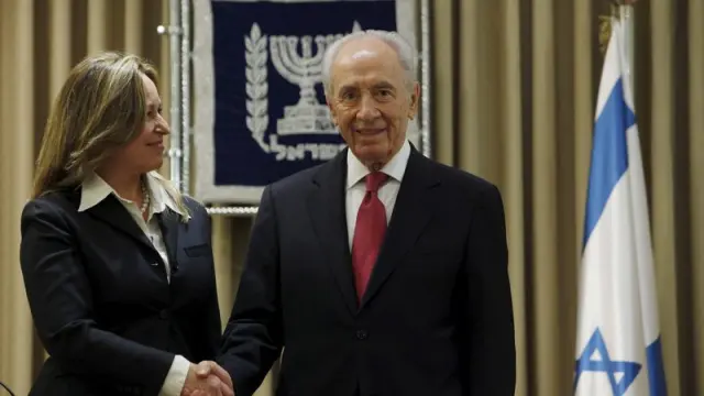 Jiménez junto al presidente de Israel, Simon Peres