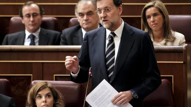 Mariano Rajoy, esta mañana en el Congreso
