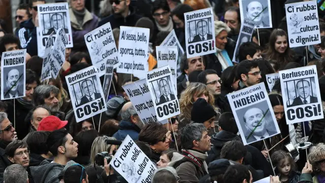 Protesta contra Berlusconi
