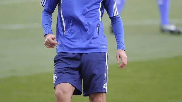 Raúl González Blanco durante un entrenamiento con el Schalke 04
