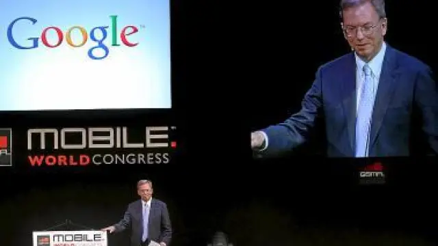El presidente de Google, Eric Schmidt, ayer en Barcelona.