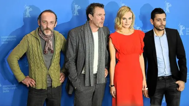 De izquierda a derecha: los actores Karl Markovics, Sebastian Coch, Diane Kruger y el director Jaume Collet-Serra, en la Berlinale.
