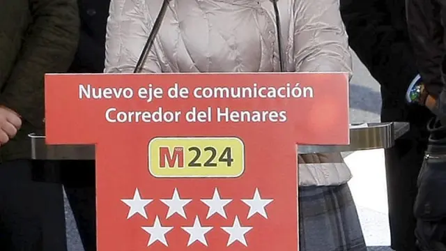 Esperanza Aguirre durante la comparecencia en la que ha anunciado su enfermedad.