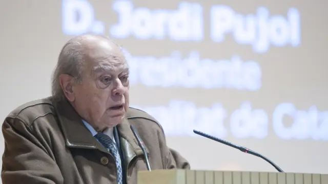 Jordi Pujol, durante la conferencia en Zaragoza.