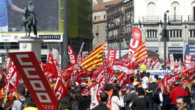 Imagen de archivo de una manifestación de trabajadores de AENA.