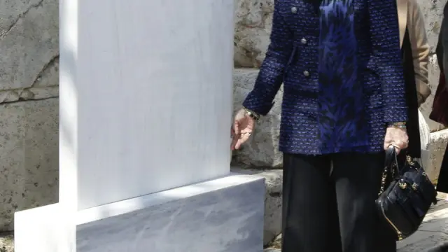 La reina Sofía durante su visita en Atenas.