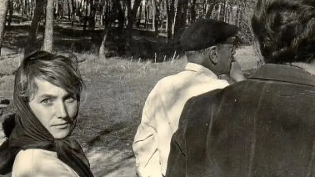 Monique Roumette, durante el rodaje de 'Viridiana' junto a Buñuel.