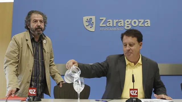 César Falo y Jerónimo Blasco en la rueda de prensa de este viernes
