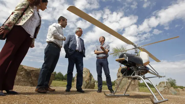 Uno de los helicópteros no tripulados que vigilarán los incendios de Aragón.