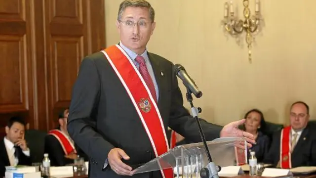 El popular Manuel Blasco, durante su discurso de investidura como alcalde.
