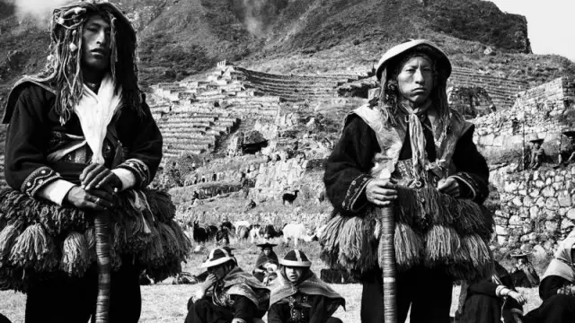 Fotografía cedida por el Instituto Cultural Peruano Norteamericano (ICPNA) de la filmación de la película 'El Secreto de los Incas'
