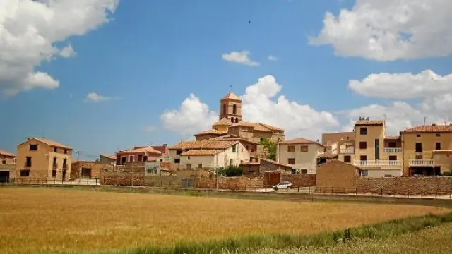 La localidad de Gallocanta, vista desde el sur del casco urbano.