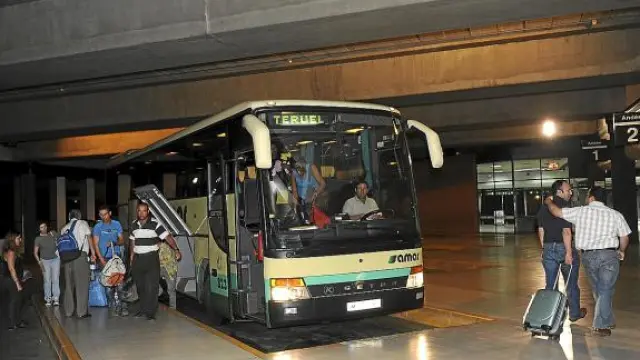 Llegada a Teruel el pasado miércoles a las 10 de la noche de un autobús directo de Madrid.