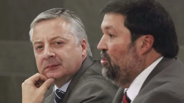 José Blanco y Francisco Caamaño durante la rueda de prensa posterior al Consejo de Ministros
