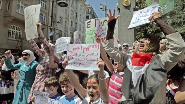 Manifestación contra el presidente sirio