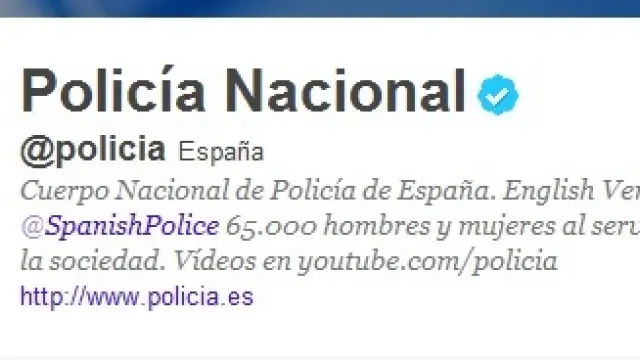 La cuenta en twitter de la Policía Nacional.