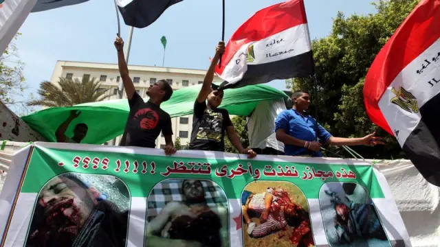 Protestas esta semana de sirios residentes en Egipto