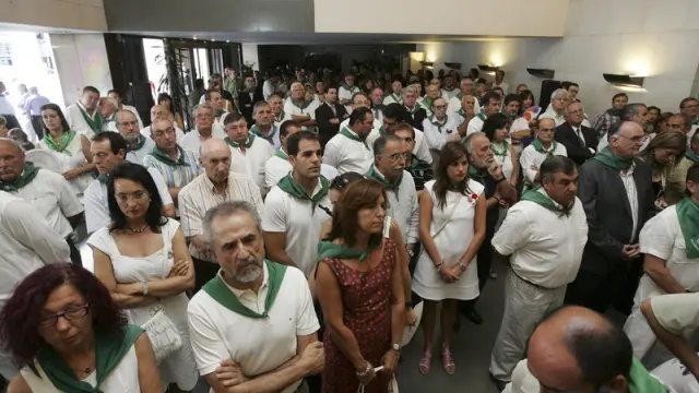 Asistentes a la recepción del 12 de agosto en la Diputación el año pasado.