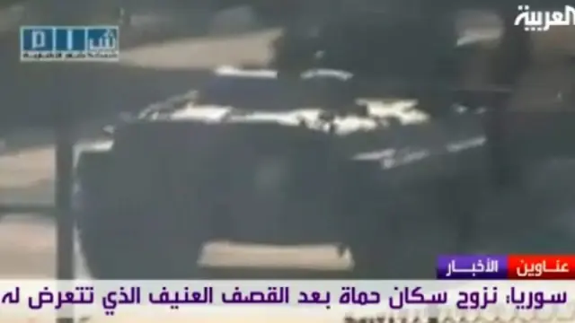 Tanques del Ejército sirio en Hama