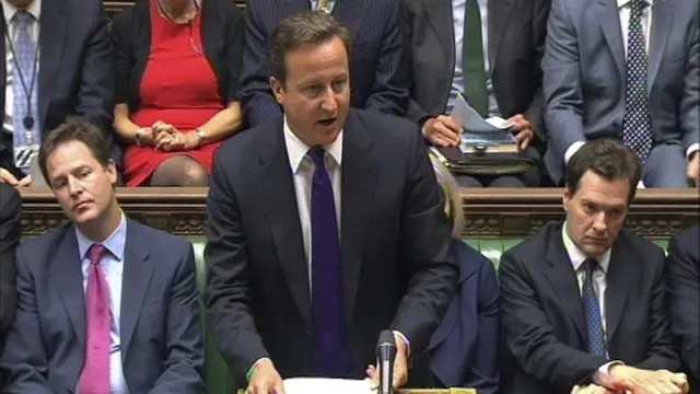 David Cameron durante su comparecencia en el Parlamento