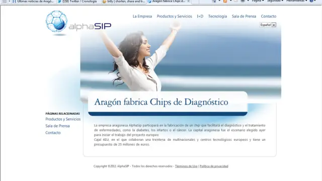 Página web de AlphaSIP.