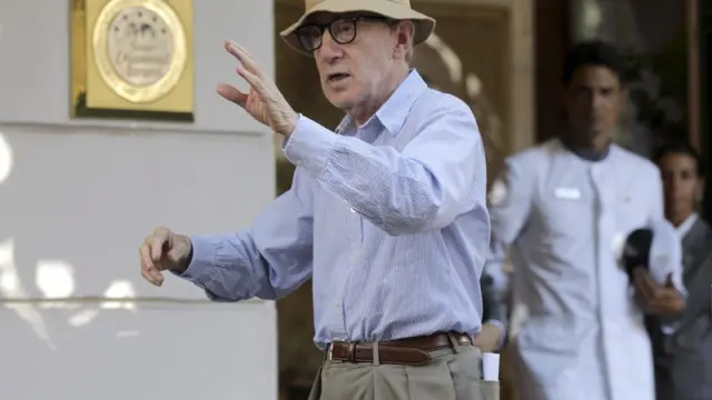 Woody Allen durante un rodaje en Roma