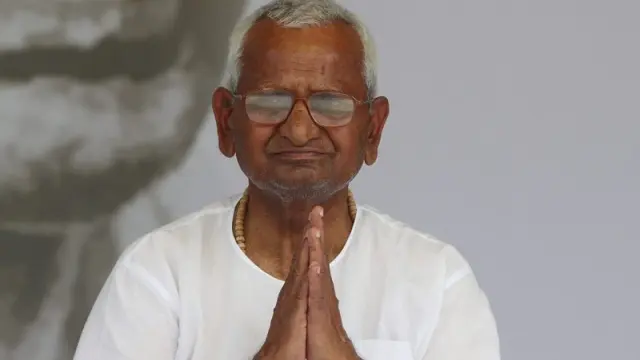 El veterano activista indio Anna Hazare