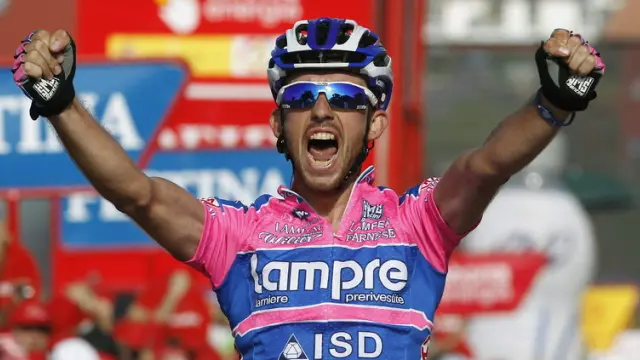Gavazzi tras proclamarse ganador de la decimoctava etapa
