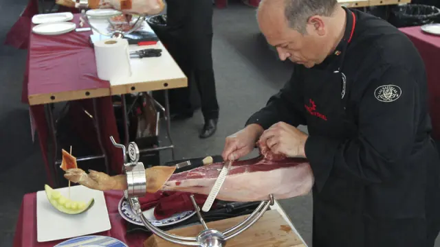 Una imagen del concurso nacional de cortadores de jamón