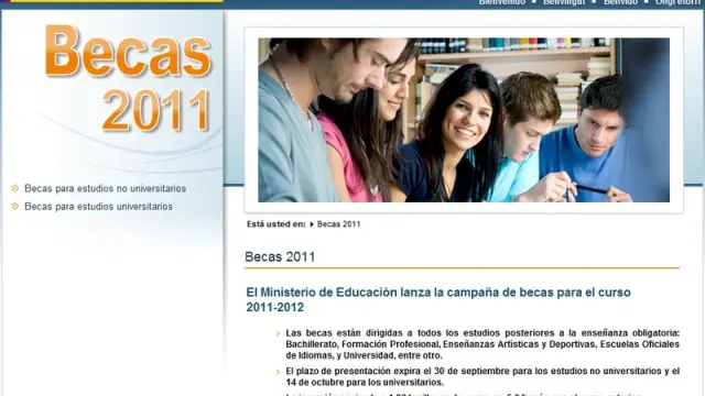 Las becas pueden tramitarse desde el portal Web del Ministerio de Educación