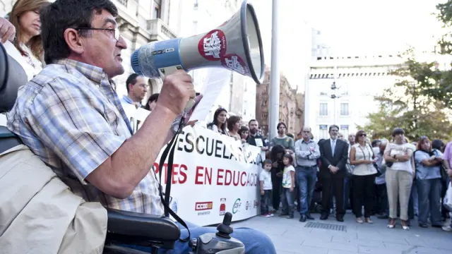Protesta de los maestros en Zaragoza