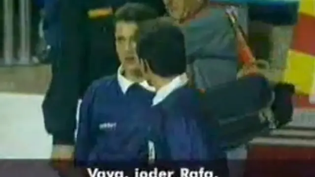 Rafa Guerreo y Mejuto González durante el encuentro de 1996.