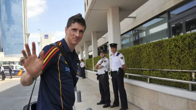 Torres, en su llegada al hotel
