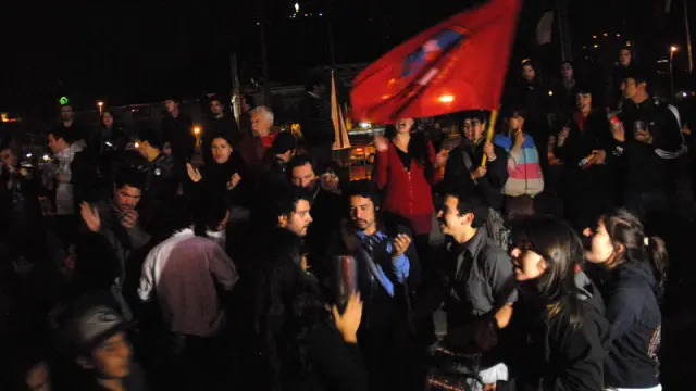 Protesta en las calles de Santiago de Chile