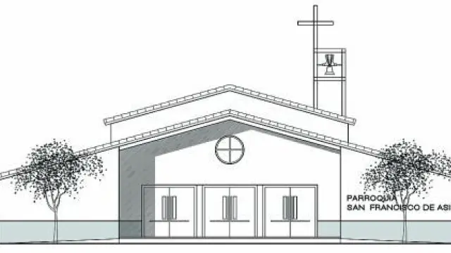 Imagen de la fachada del nuevo templo que se levantará al sur de los Olivos.